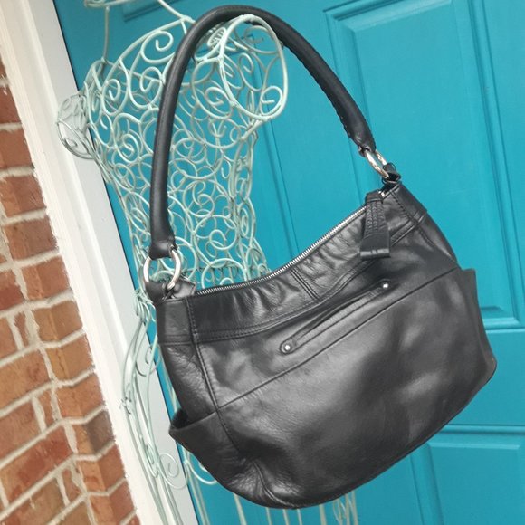 Genuine Leather Hobo Bag Biker Chick Zipper Pockets Pouches - Picture 4 of 16